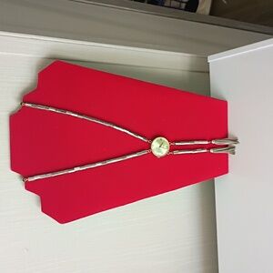 RARE Vintage Pendant Geneva Watch On A Chain Silver Tone